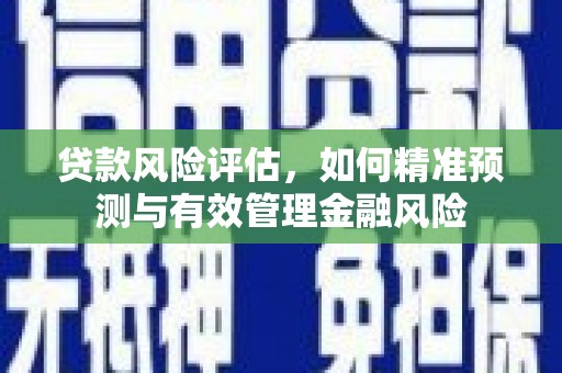 泗礁贷款风险评估，如何精准预测与有效管理金融风险