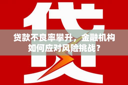 竹南贷款不良率攀升，金融机构如何应对风险挑战？