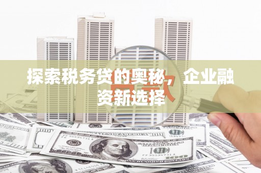 岢岚探索税务贷的奥秘，企业融资新选择