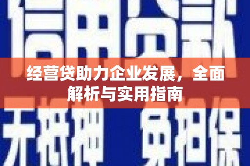 朱家尖经营贷助力企业发展，全面解析与实用指南